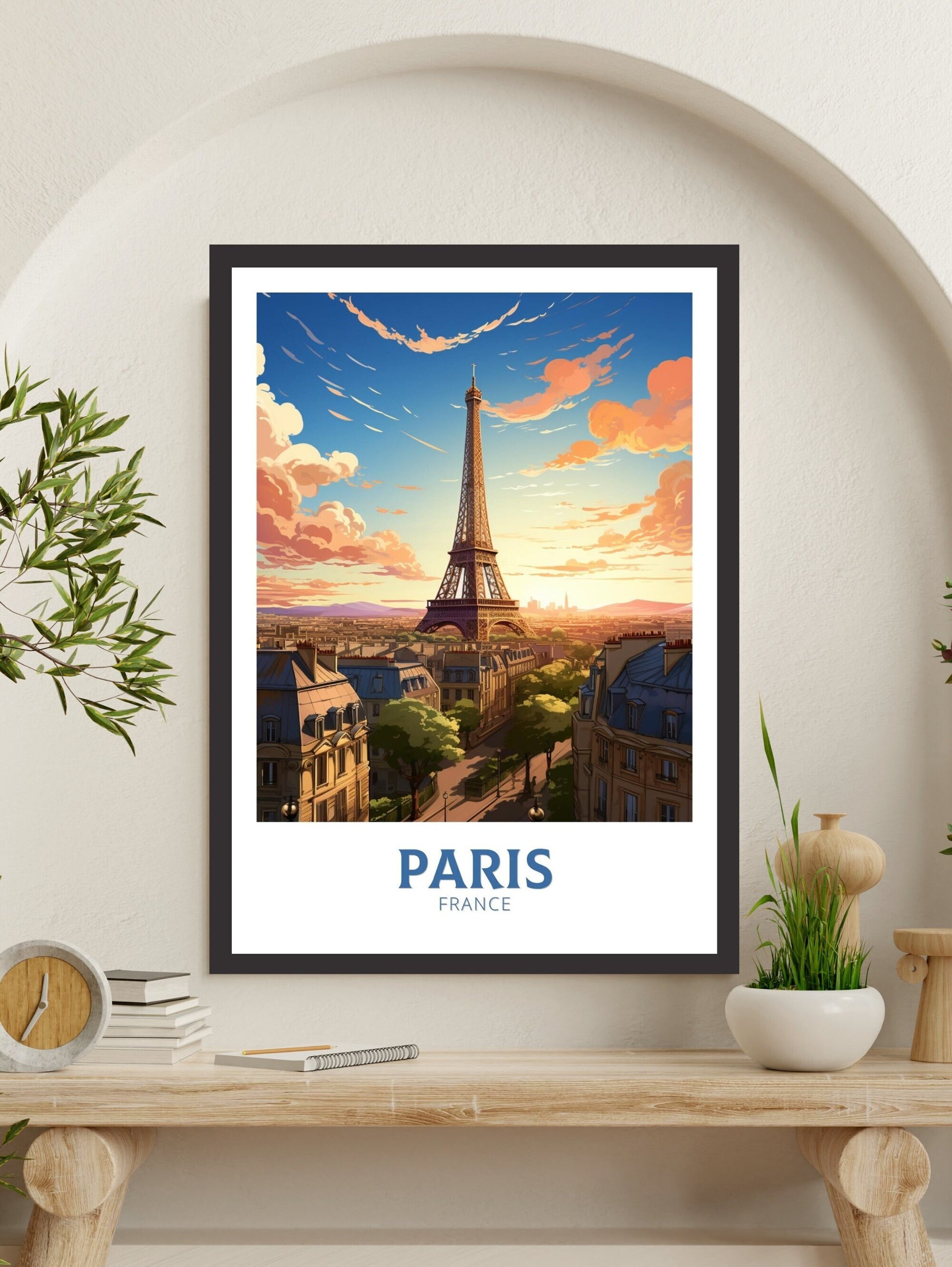 Paris Travel Poster | Paris Illustration | Eiffel Tower Print | Paris Art | France Poster | Eiffel Tower Print | Paris Affiche | ID 832