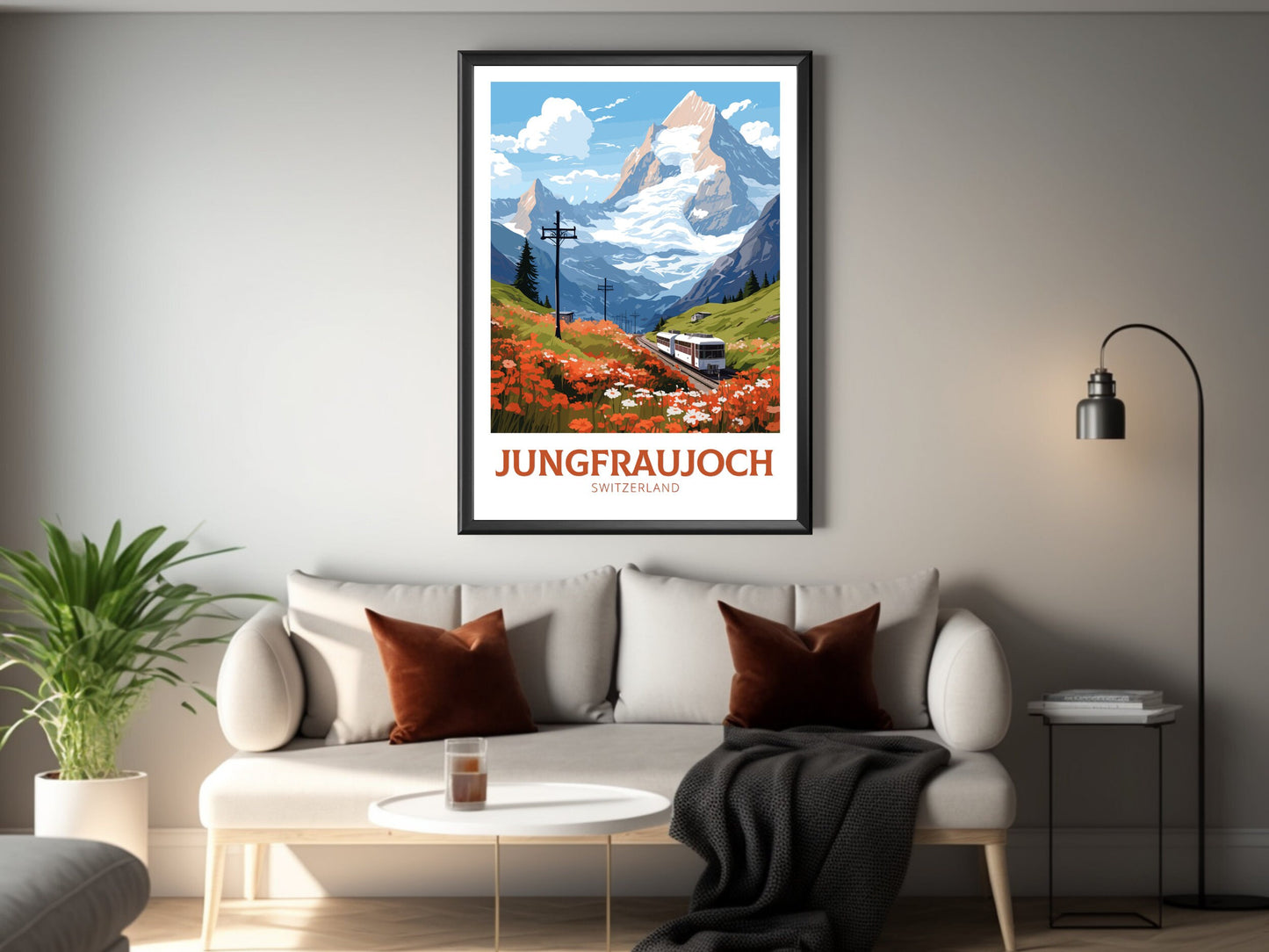 Jungfraujoc Poster | Jungfraujoc Print | Jungfraujoc Illustration | Jungfraujoc Wall Art | Switzerland Print | Jungfraujoc Artwork | ID 834