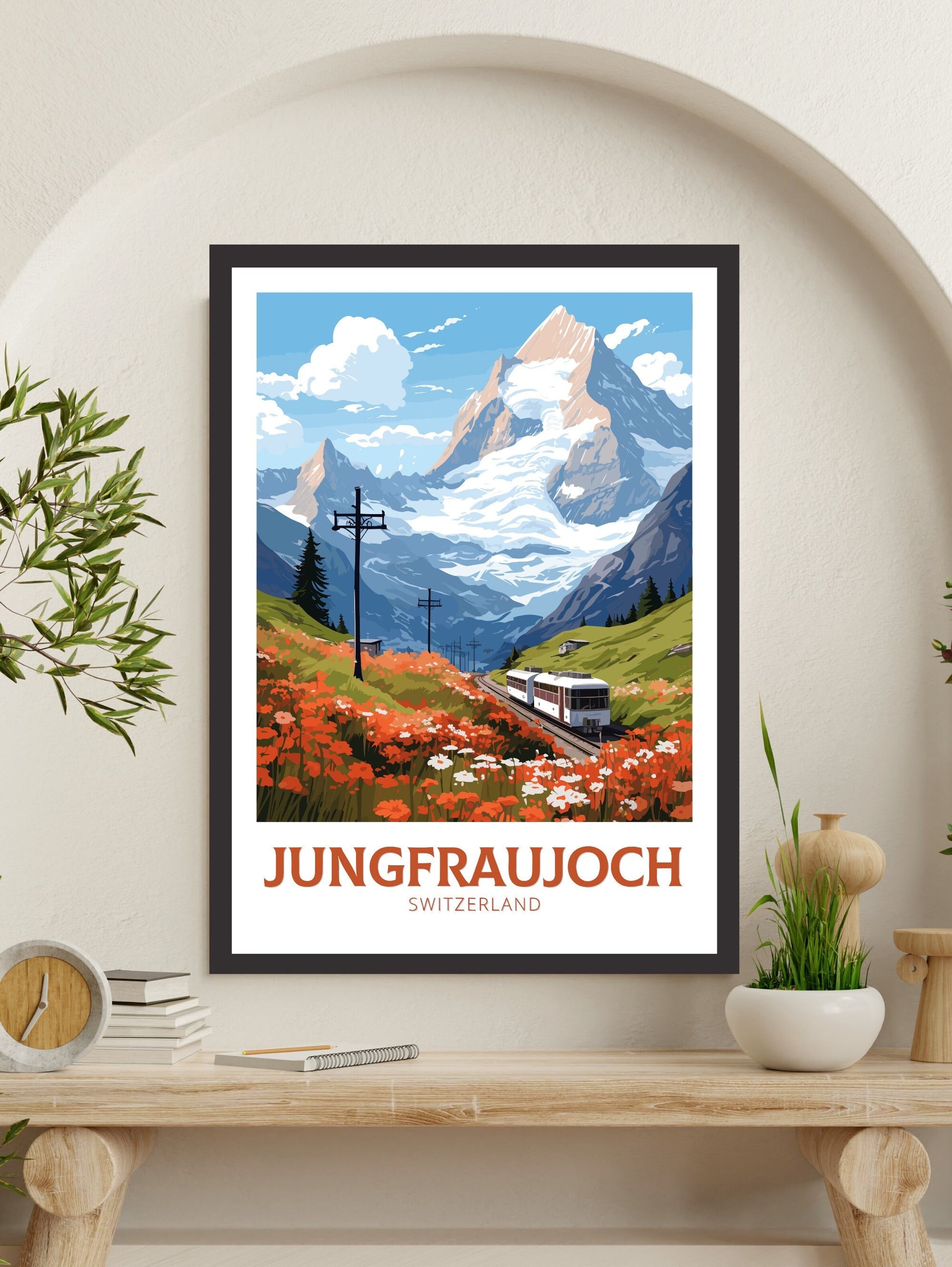 Jungfraujoc Poster | Jungfraujoc Print | Jungfraujoc Illustration | Jungfraujoc Wall Art | Switzerland Print | Jungfraujoc Artwork | ID 834