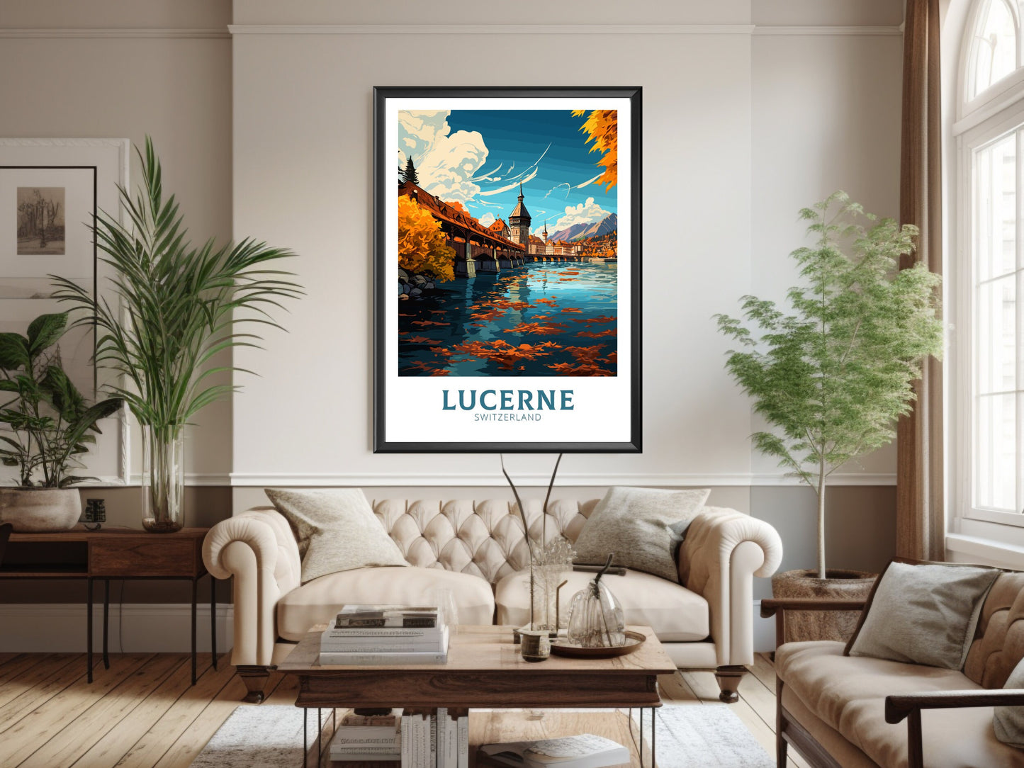 Lucerne Travel Prints | Lucerne Travel Poster | Lucerne Illustration | Lucerne Wall Art | Switzerland Poster | Lucerne Artwork | ID 836