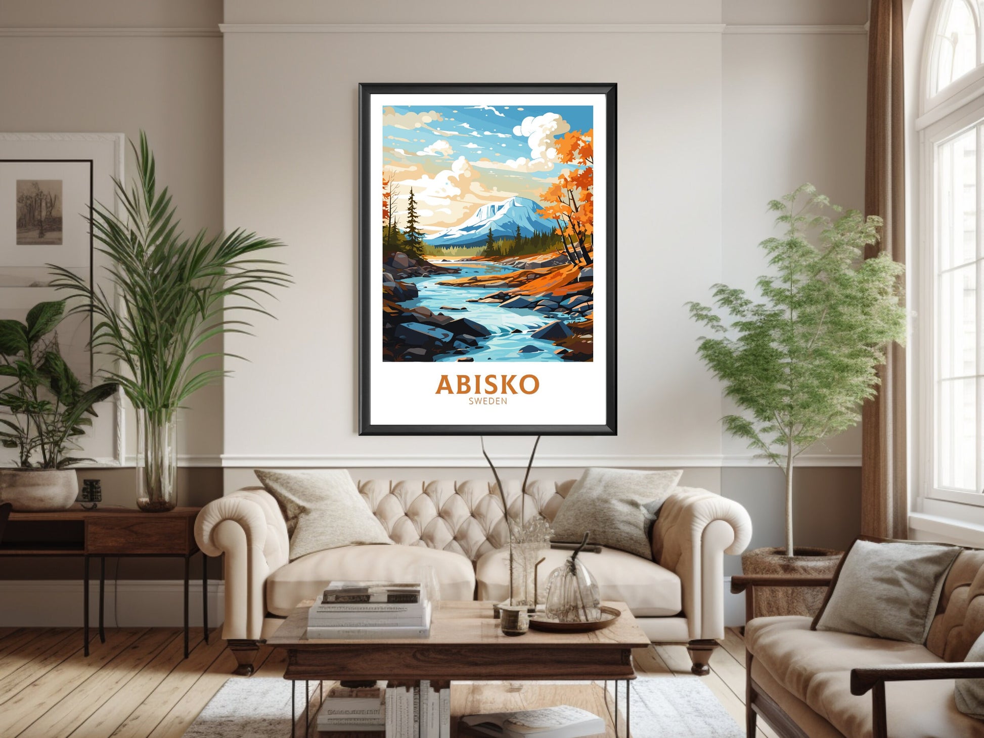 Abisko Poster | Abisko Travel Print | Abisko Illustration | Sweeden Poster | Sweeden Home Décor | Abisko Art | Sweeden Print | ID 840