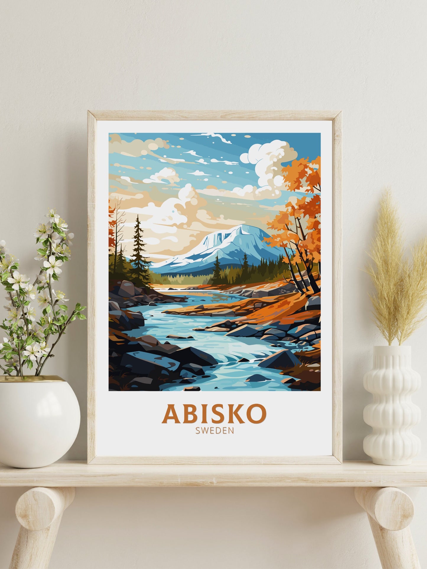 Abisko Poster | Abisko Travel Print | Abisko Illustration | Sweeden Poster | Sweeden Home Décor | Abisko Art | Sweeden Print | ID 840