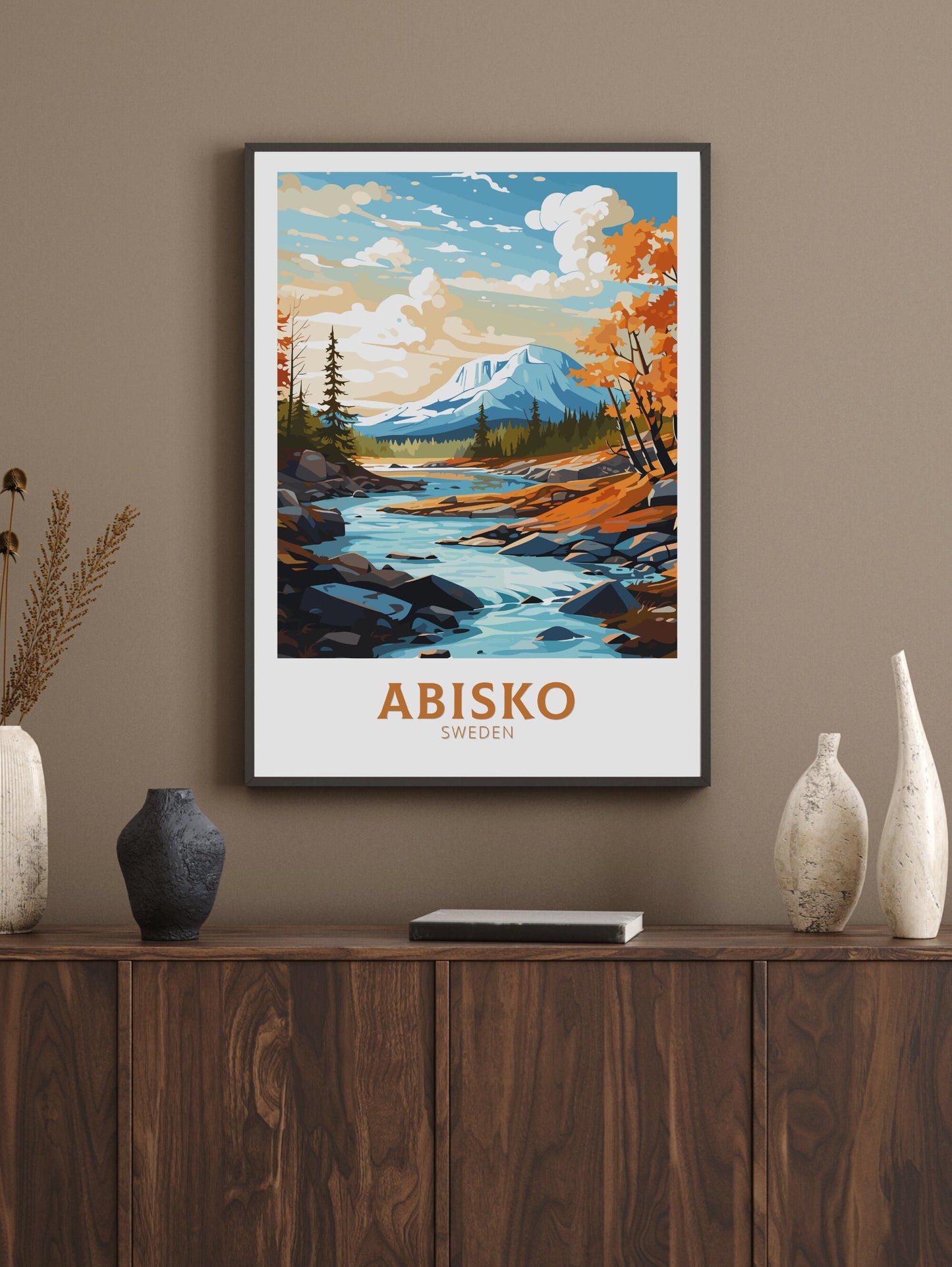 Abisko Poster | Abisko Travel Print | Abisko Illustration | Sweeden Poster | Sweeden Home Décor | Abisko Art | Sweeden Print | ID 840