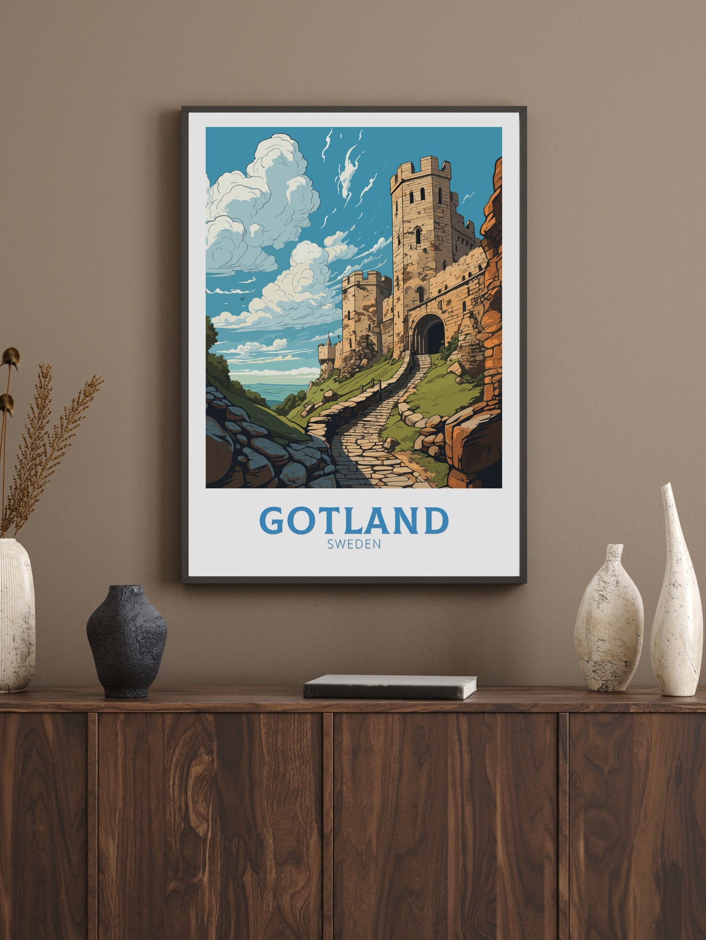 Gotland Poster | Gotland Travel Print | Gotland Illustration | Sweeden Poster | Sweeden Home Décor | Gotland Art | Sweeden Print | ID 842