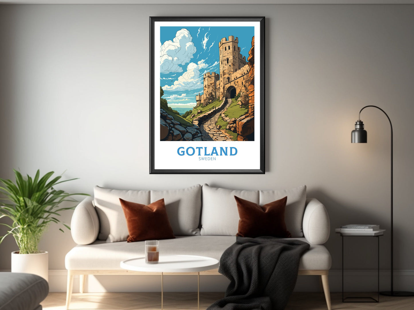 Gotland Poster | Gotland Travel Print | Gotland Illustration | Sweeden Poster | Sweeden Home Décor | Gotland Art | Sweeden Print | ID 842