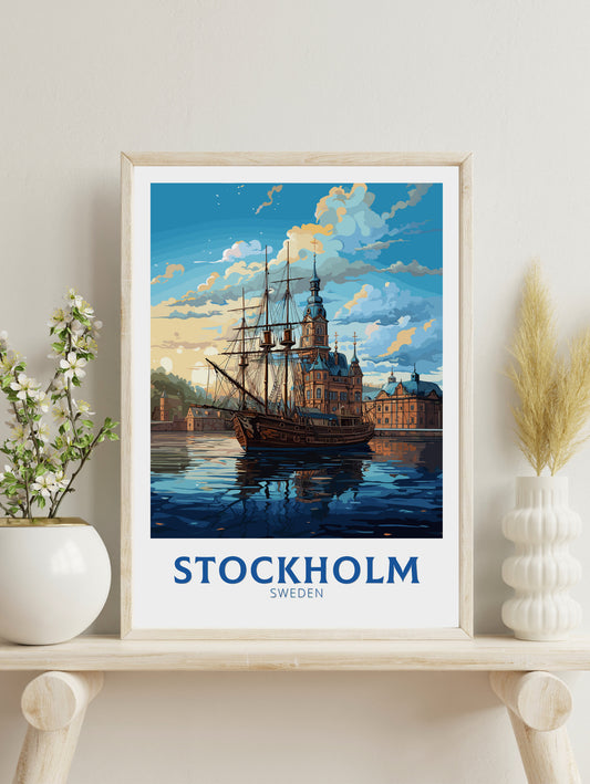 Stockholm Poster | Stockholm Travel Print | Stockholm Illustration | Sweeden Poster | Sweeden Home Décor | Sweeden Print | ID 845