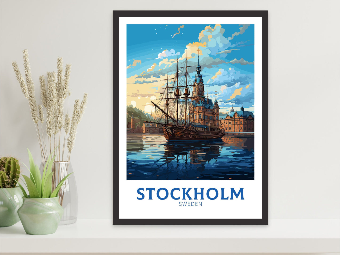 Stockholm Poster | Stockholm Travel Print | Stockholm Illustration | Sweeden Poster | Sweeden Home Décor | Sweeden Print | ID 845