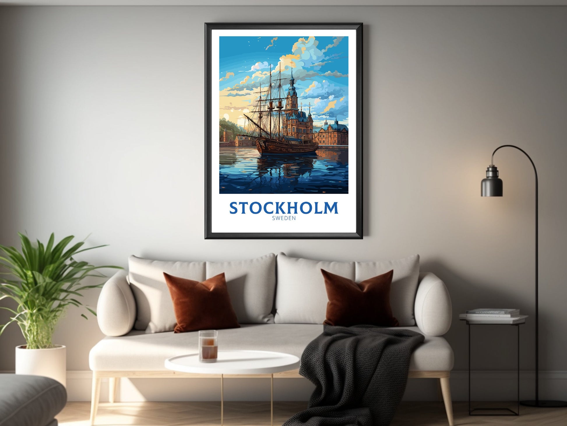 Stockholm Poster | Stockholm Travel Print | Stockholm Illustration | Sweeden Poster | Sweeden Home Décor | Sweeden Print | ID 845