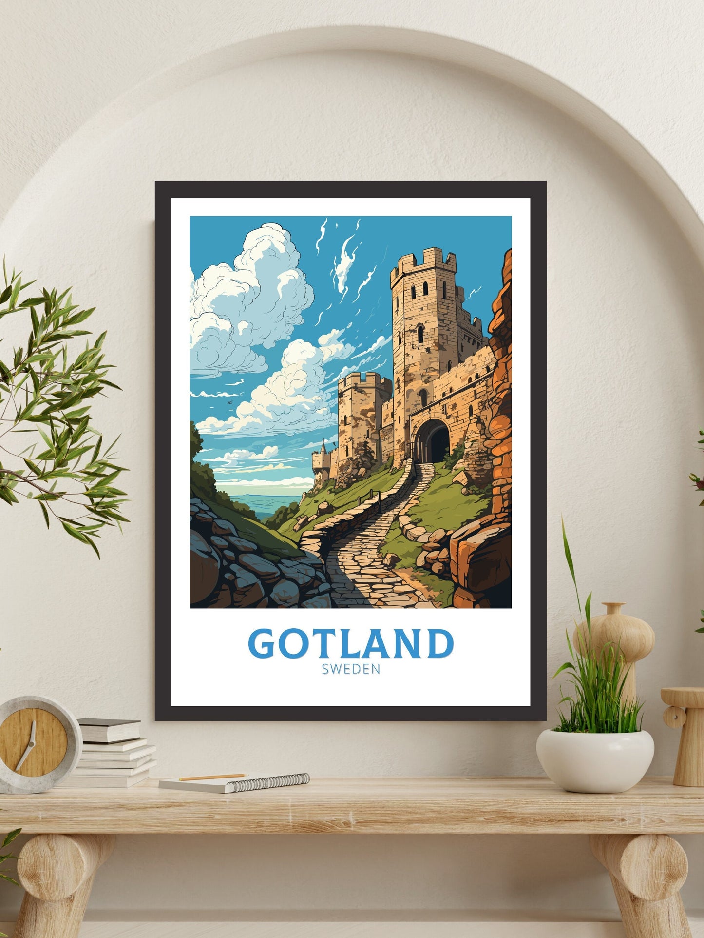 Gotland Poster | Gotland Travel Print | Gotland Illustration | Sweeden Poster | Sweeden Home Décor | Gotland Art | Sweeden Print | ID 842