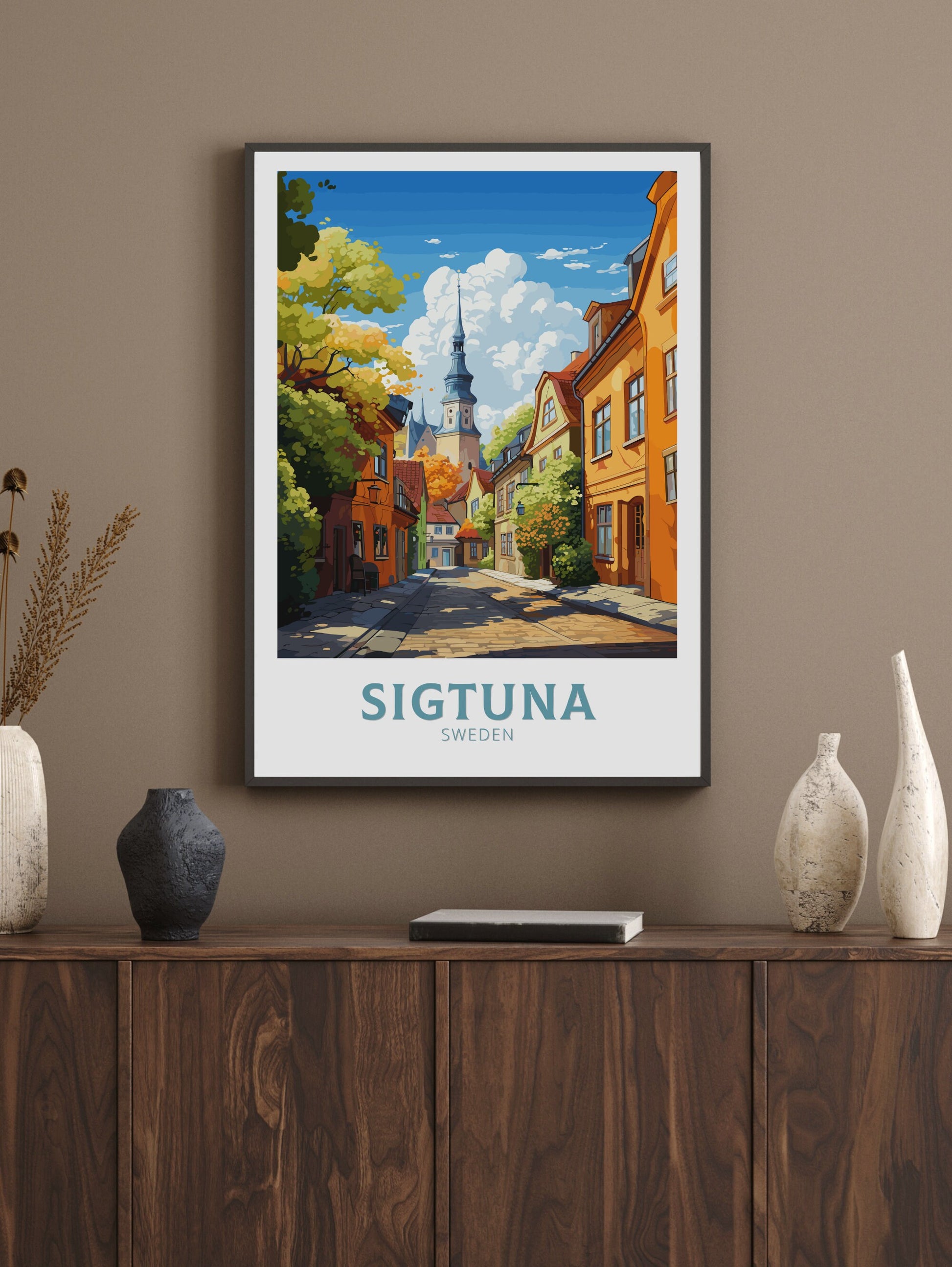 Sigtuna Poster | Sigtuna Travel Print | Sigtuna Illustration | Sweeden Poster | Sweeden Home Décor | Sigtuna Art | Sweeden Print | ID 846