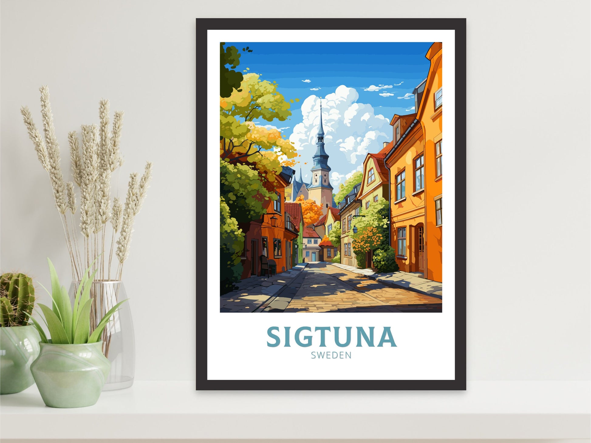 Sigtuna Poster | Sigtuna Travel Print | Sigtuna Illustration | Sweeden Poster | Sweeden Home Décor | Sigtuna Art | Sweeden Print | ID 846