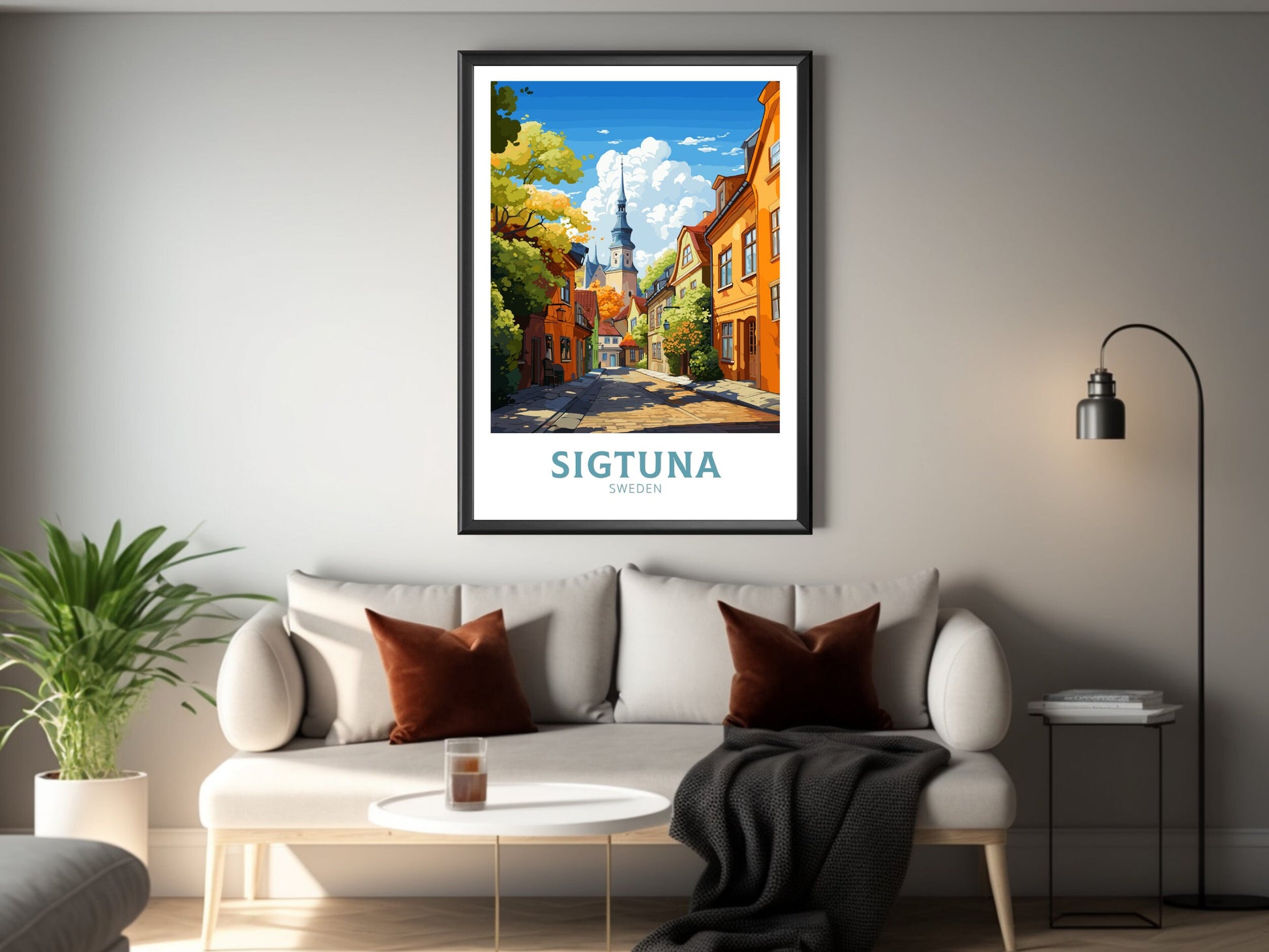 Sigtuna Poster | Sigtuna Travel Print | Sigtuna Illustration | Sweeden Poster | Sweeden Home Décor | Sigtuna Art | Sweeden Print | ID 846