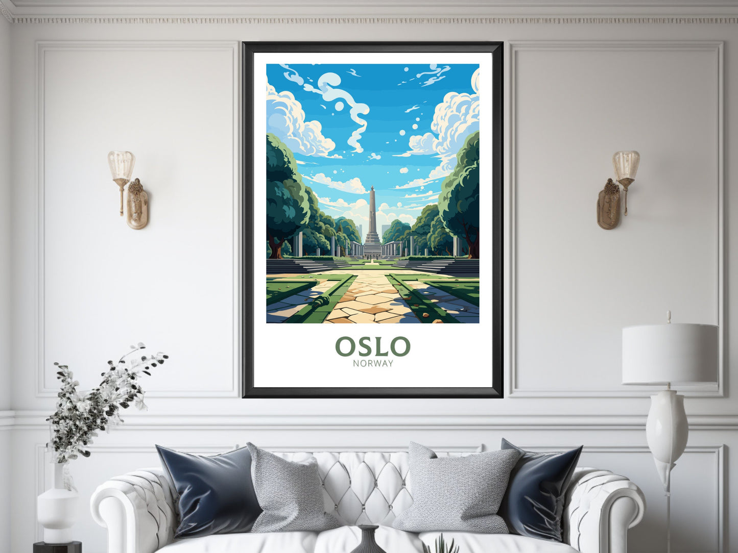 Oslo Travel Print | Oslo Poster | Oslo Print | Oslo Wall Art | Oslo Illustration | Oslo Norway | Norway Poster | Norway Art | ID 848