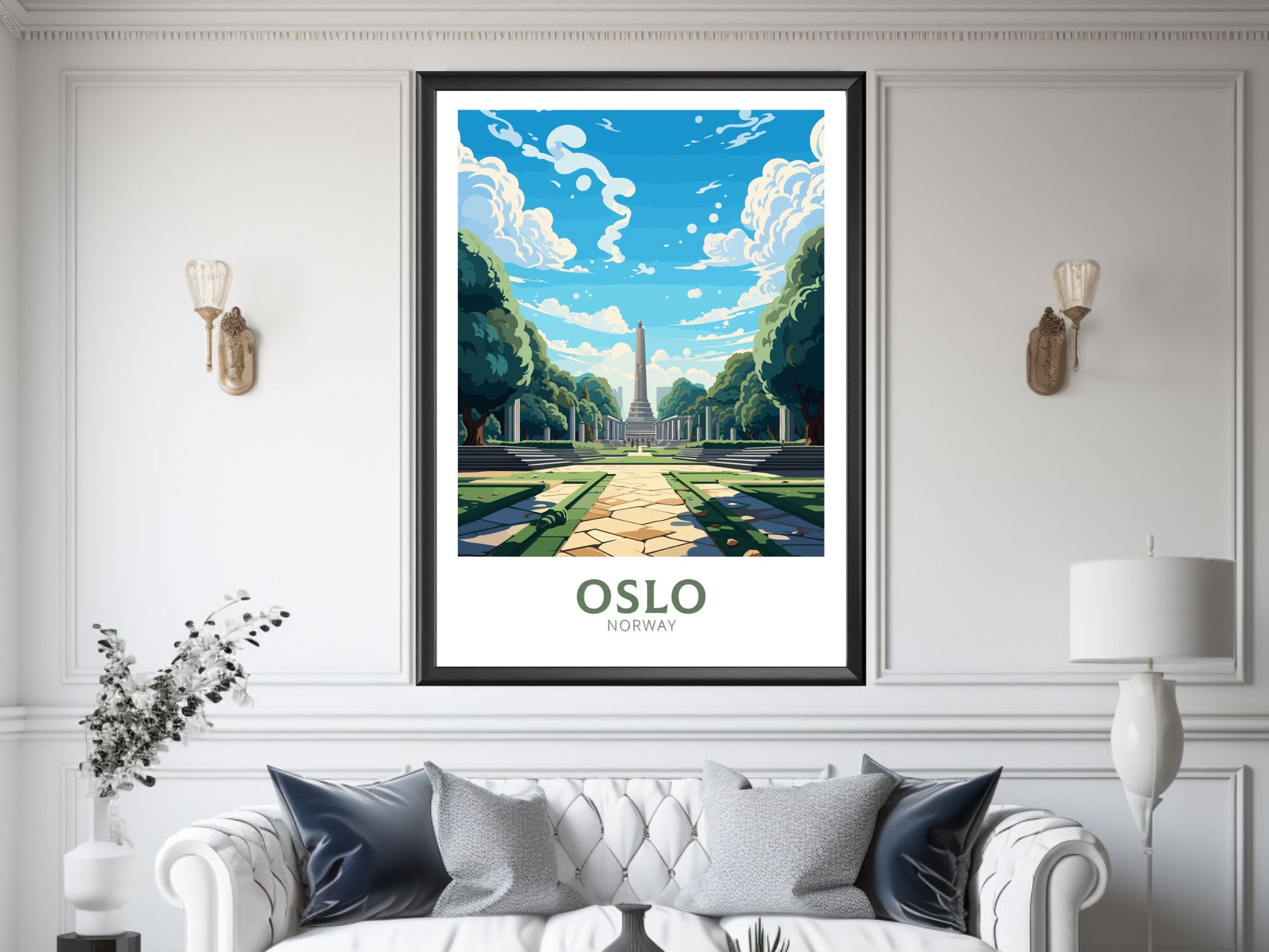 Oslo Travel Print | Oslo Poster | Oslo Print | Oslo Wall Art | Oslo Illustration | Oslo Norway | Norway Poster | Norway Art | ID 848