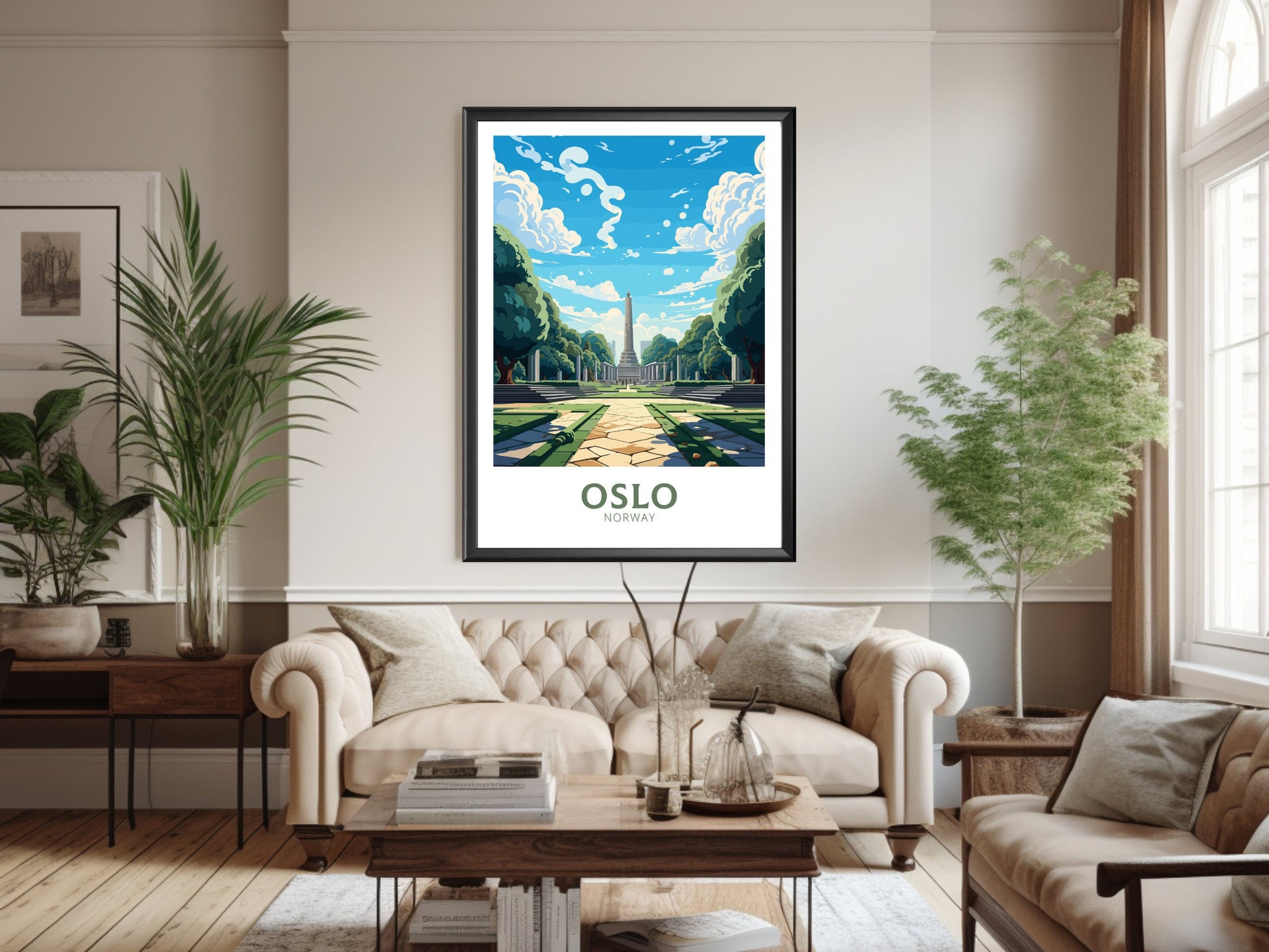 Oslo Travel Print | Oslo Poster | Oslo Print | Oslo Wall Art | Oslo Illustration | Oslo Norway | Norway Poster | Norway Art | ID 848