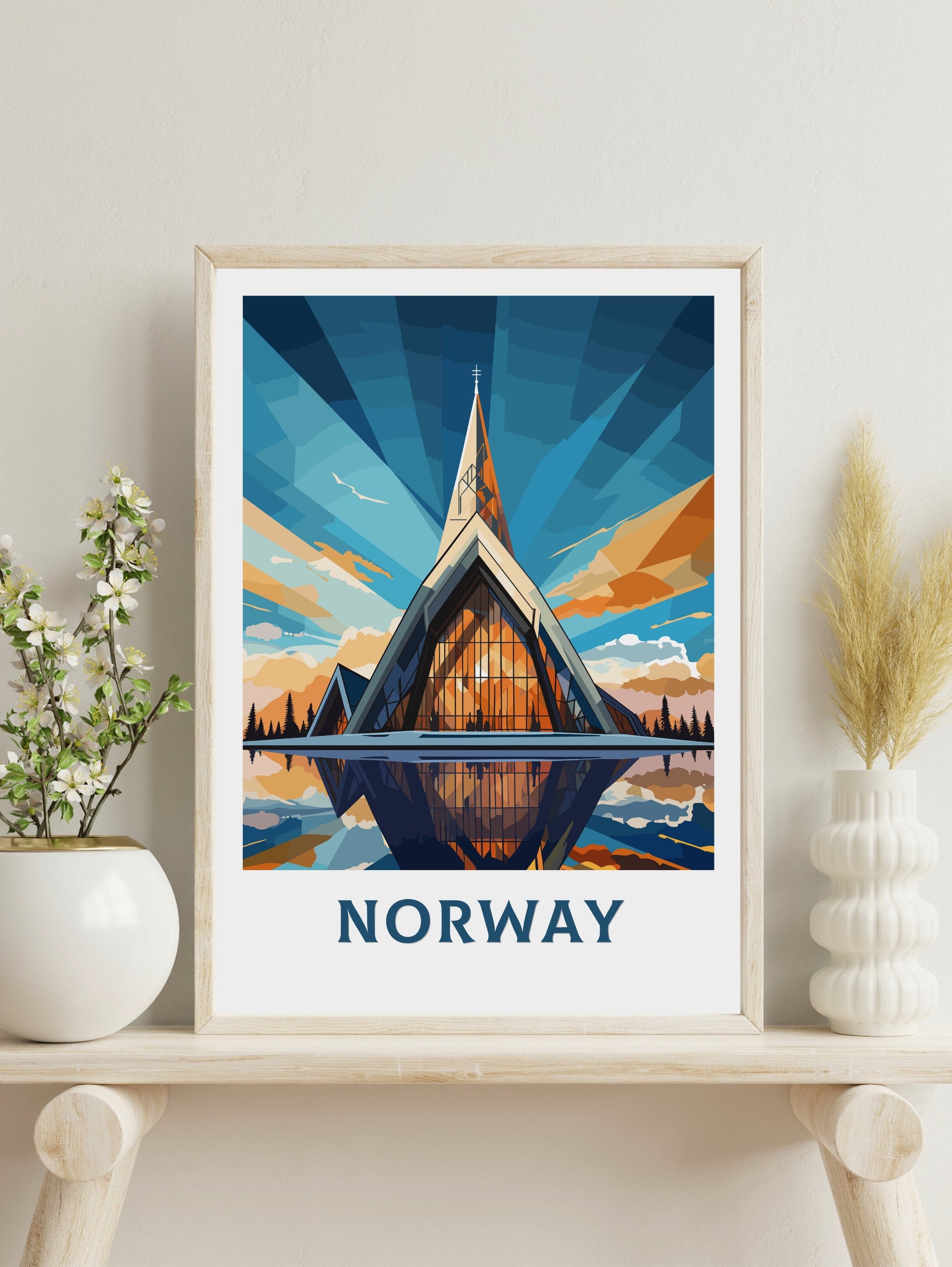 Norway Print | Norway Travel Poster| Norway Wall Art | Norway Poster | Norway Travel Print | Norway Fjords | Northern Lights Print ID 849