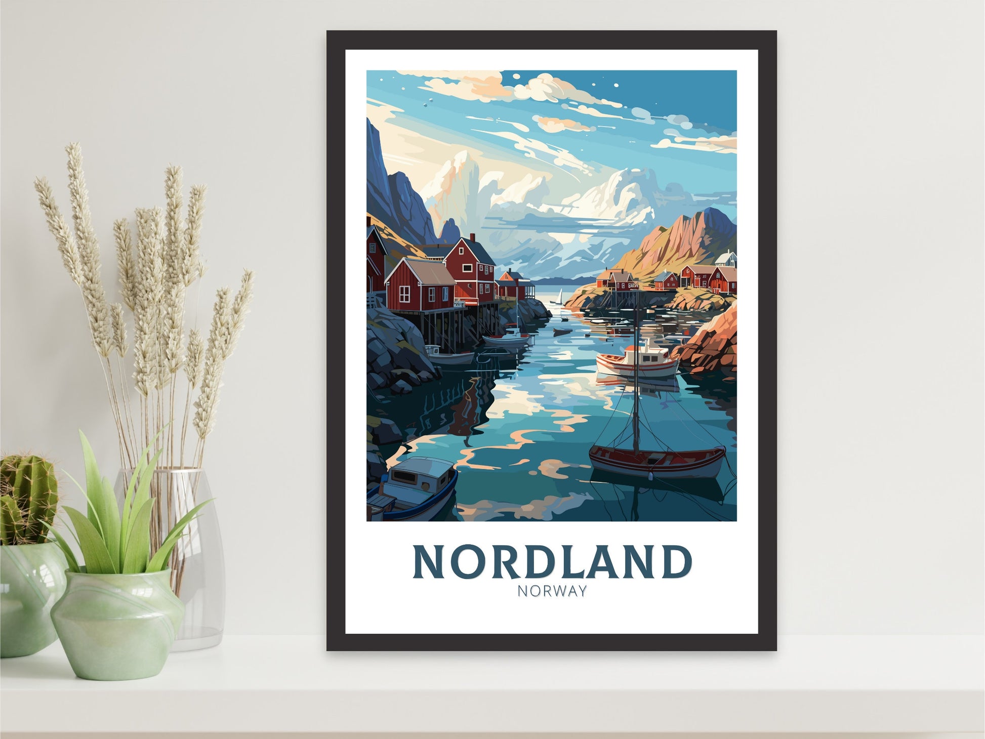 Nordland Travel Poster | Nordland Illustration | Norway Wall Art | Norway Poster | Nordland Travel Print | Norway Wall Art | ID 850