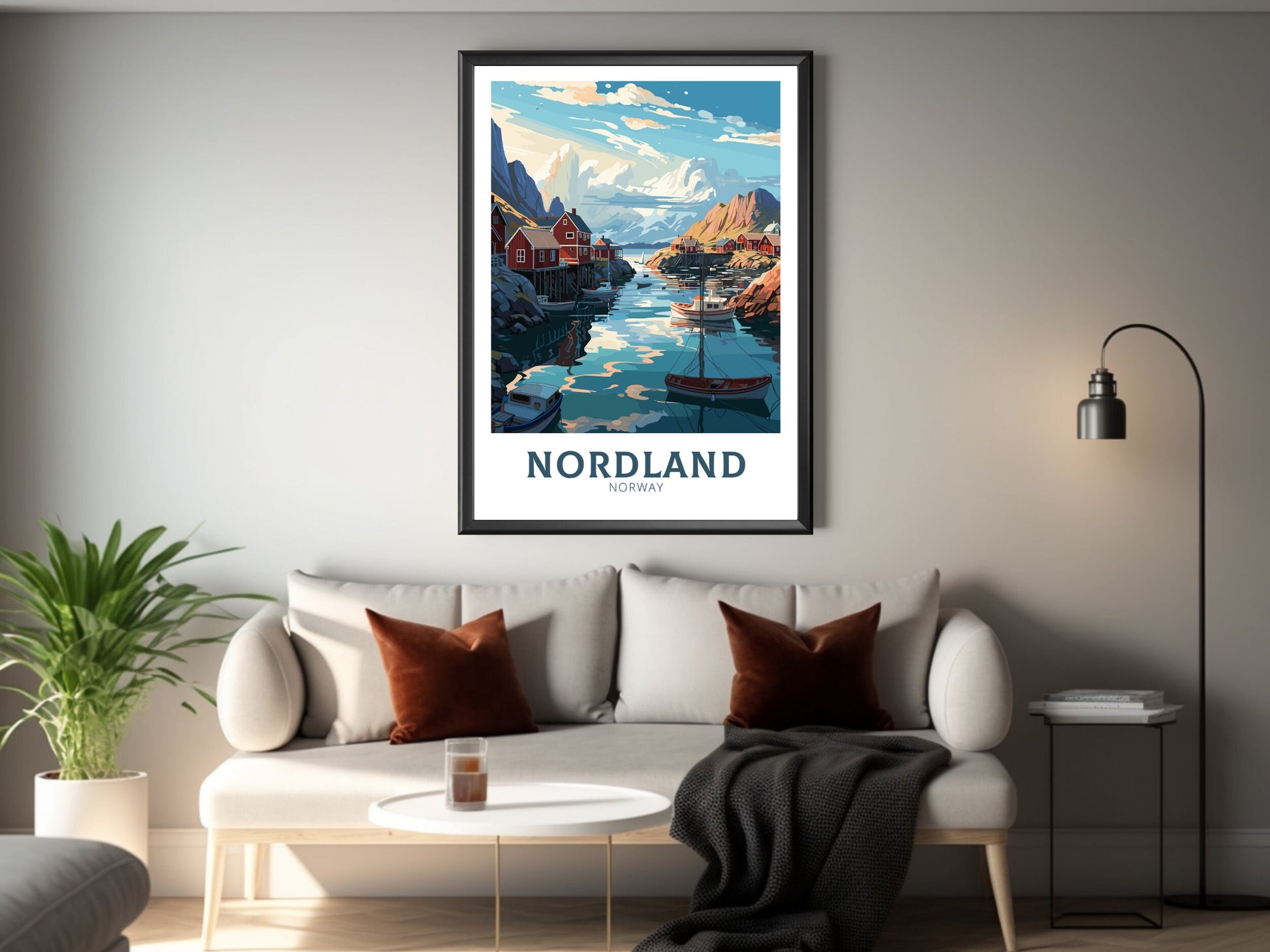 Nordland Travel Poster | Nordland Illustration | Norway Wall Art | Norway Poster | Nordland Travel Print | Norway Wall Art | ID 850