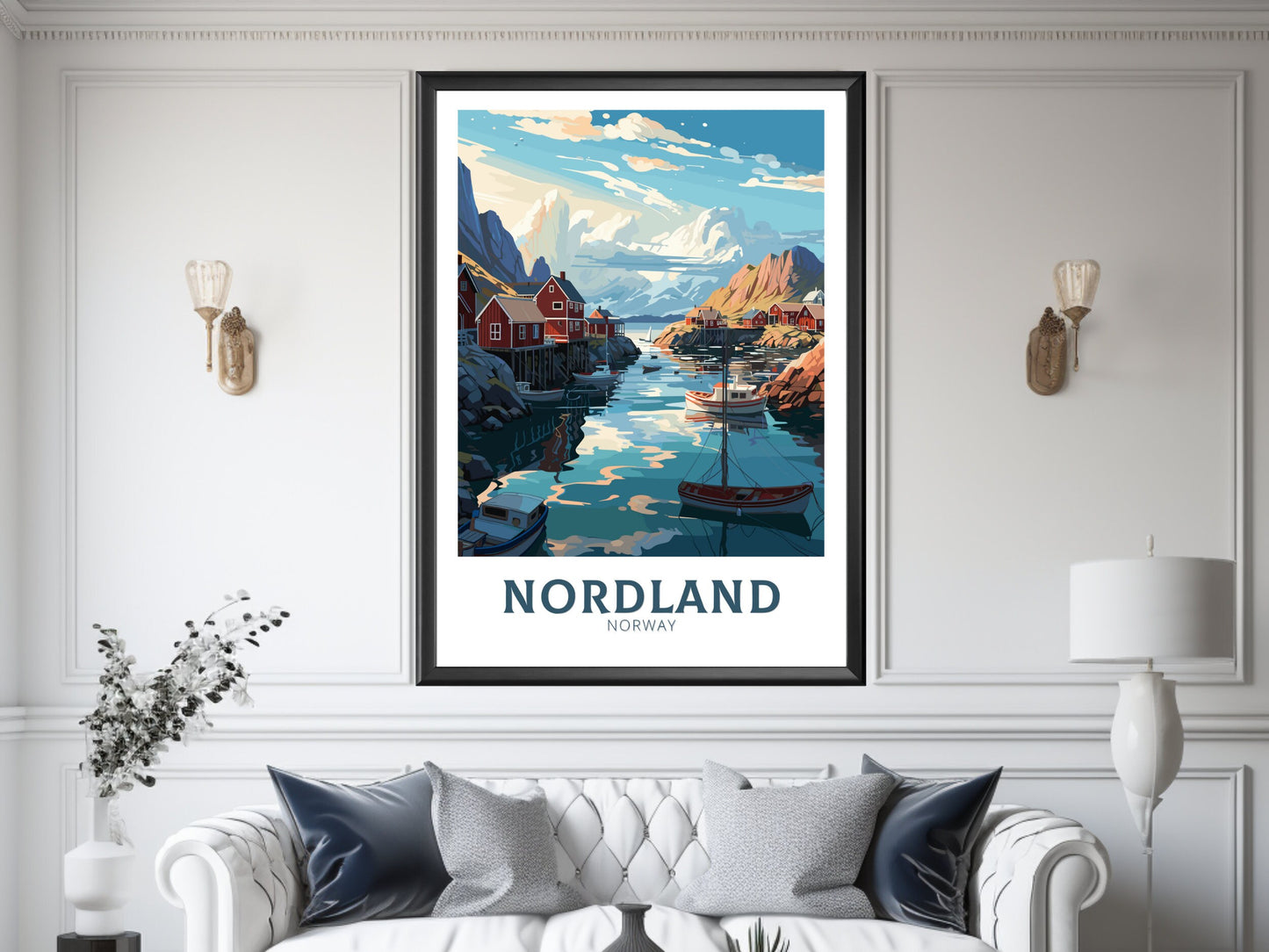 Nordland Travel Poster | Nordland Illustration | Norway Wall Art | Norway Poster | Nordland Travel Print | Norway Wall Art | ID 850