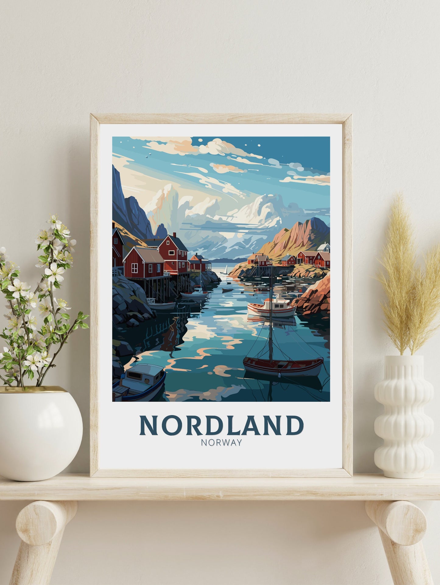 Nordland Travel Poster | Nordland Illustration | Norway Wall Art | Norway Poster | Nordland Travel Print | Norway Wall Art | ID 850