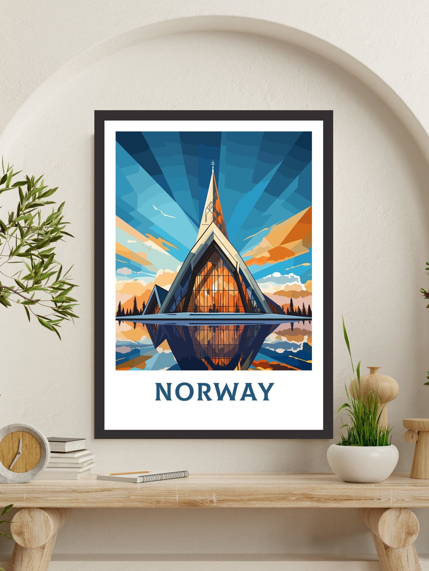 Norway Print | Norway Travel Poster| Norway Wall Art | Norway Poster | Norway Travel Print | Norway Fjords | Northern Lights Print ID 849