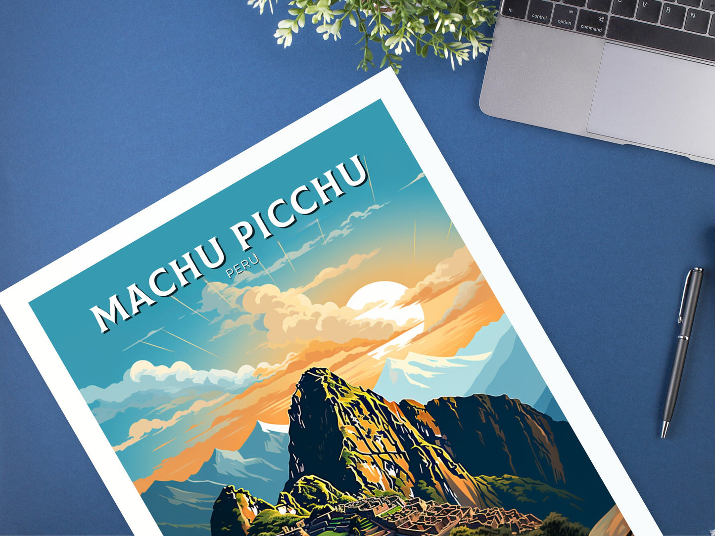 Machu Picchu Travel Poster | Wall Art | Travel Print | Housewarming Gift | Peru Travel Poster | ID 853