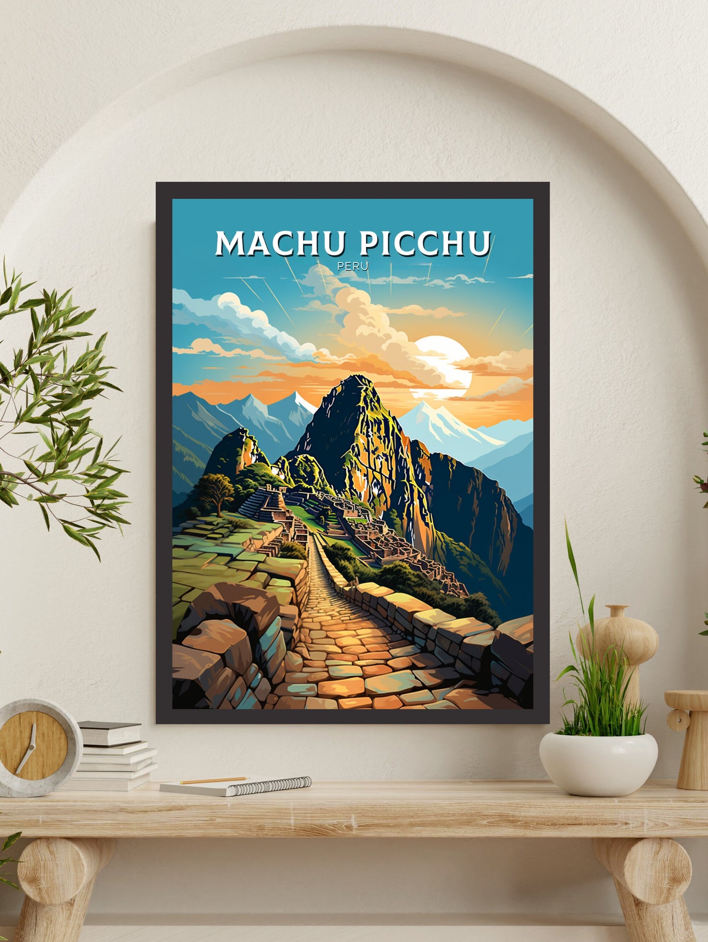 Machu Picchu Travel Poster | Wall Art | Travel Print | Housewarming Gift | Peru Travel Poster | ID 853