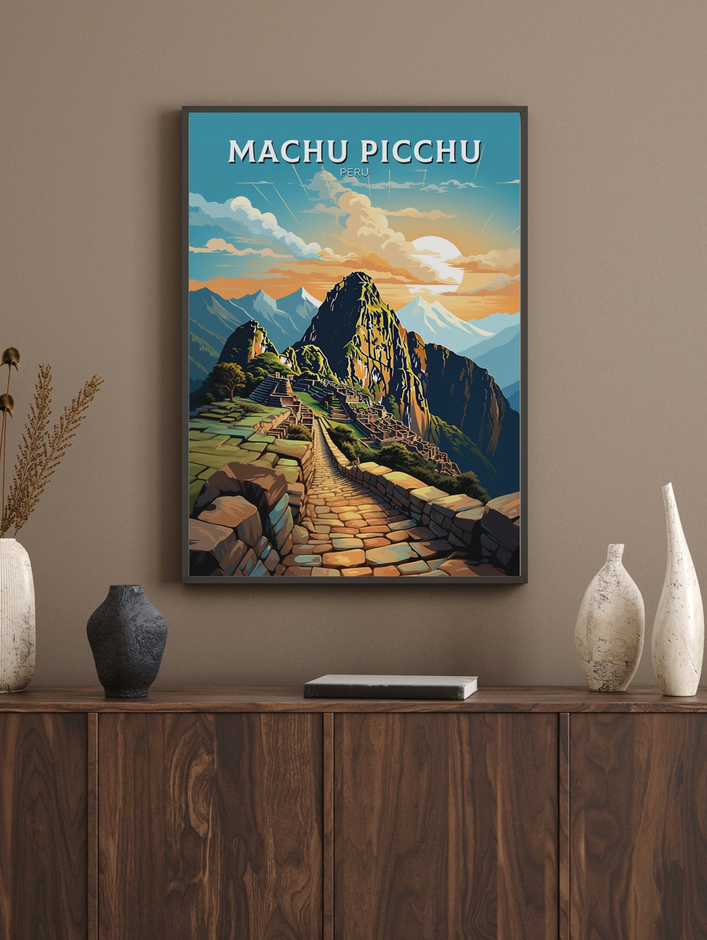 Machu Picchu Travel Poster | Wall Art | Travel Print | Housewarming Gift | Peru Travel Poster | ID 853