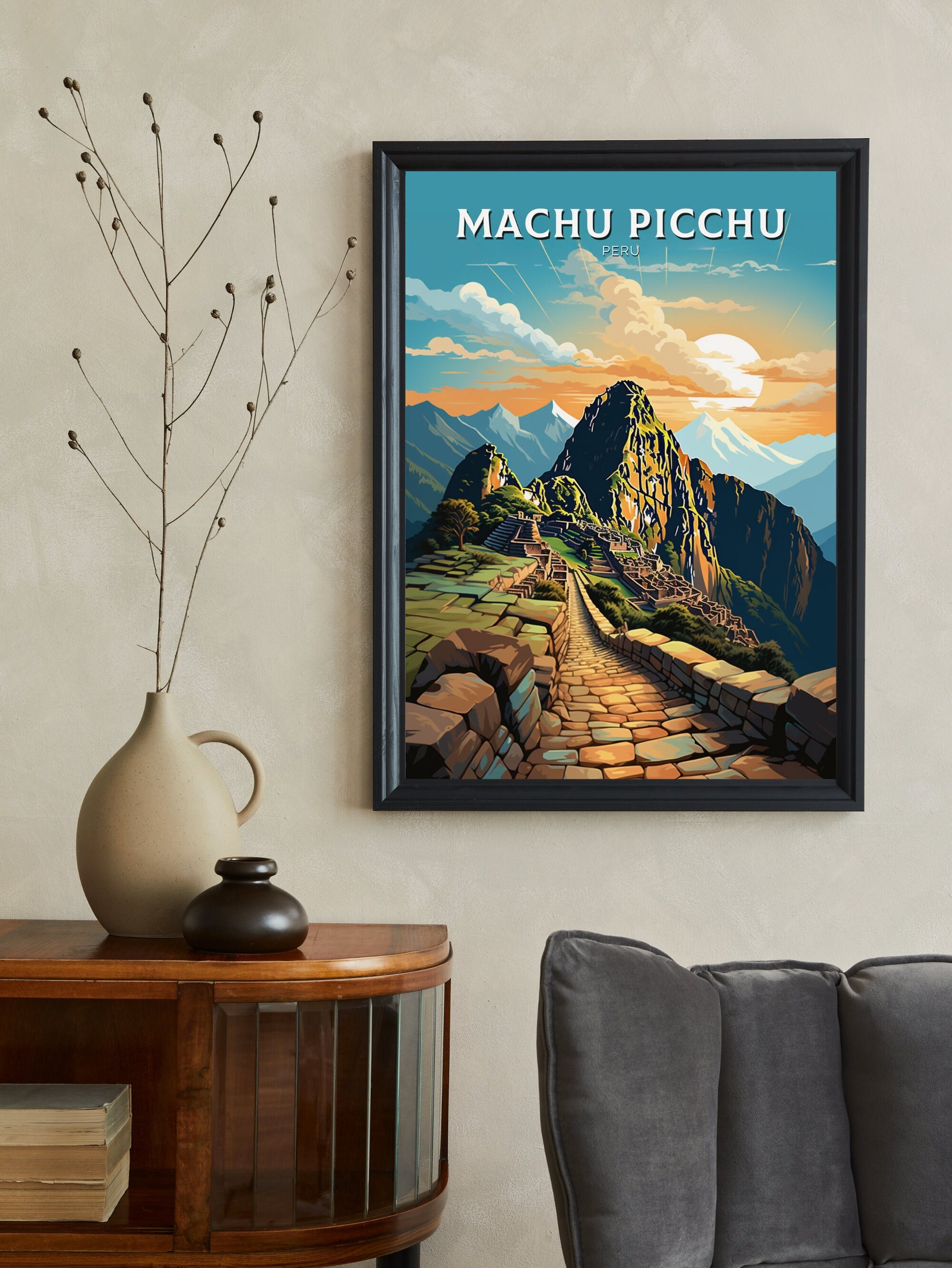 Machu Picchu Travel Poster | Wall Art | Travel Print | Housewarming Gift | Peru Travel Poster | ID 853