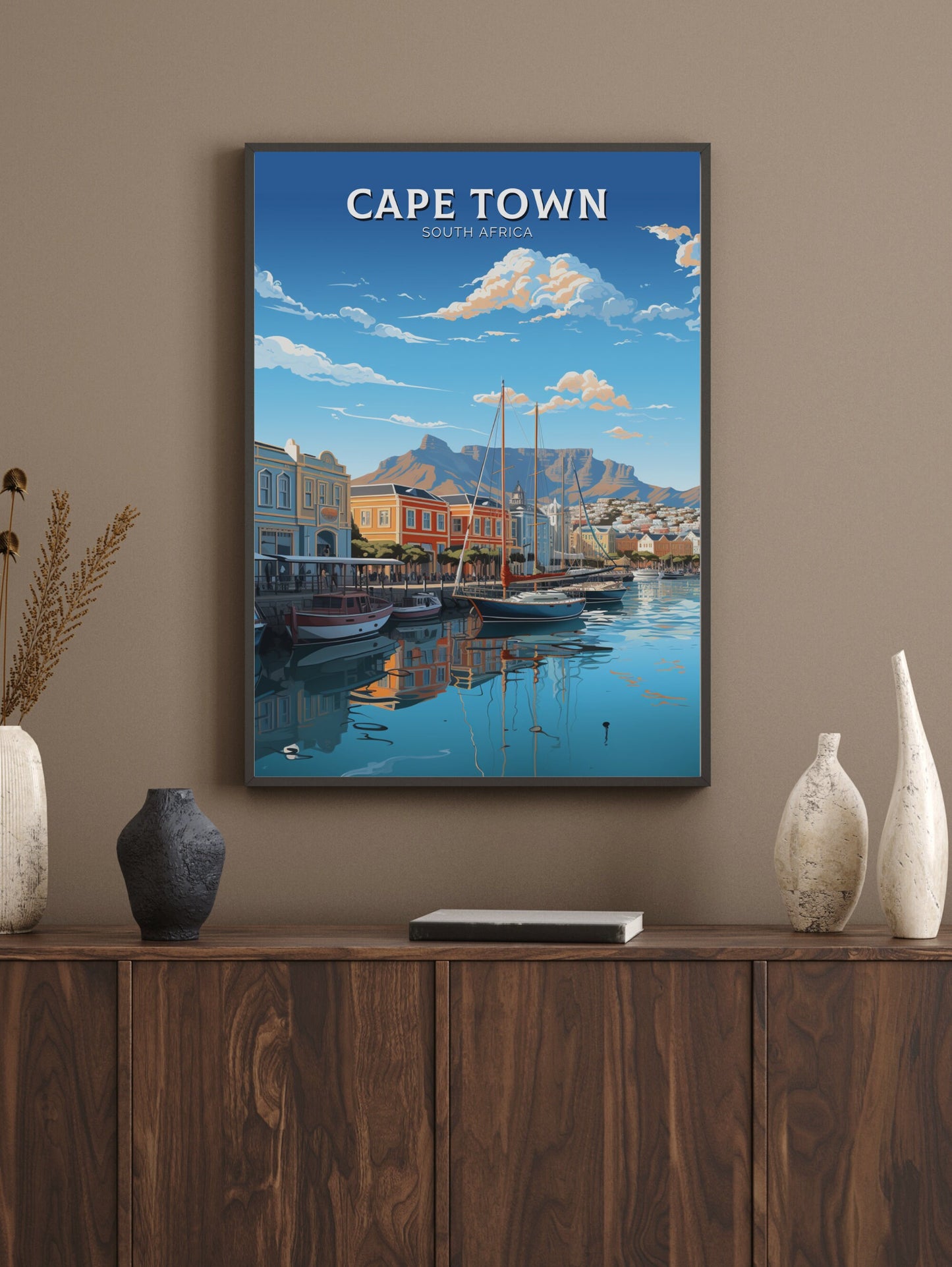 Cape Town Travel Poster | Cape Town Travel Print | South Africa Wall Art | Africa Poster | Cape Town Travel Print | Cape Town Art | ID 861