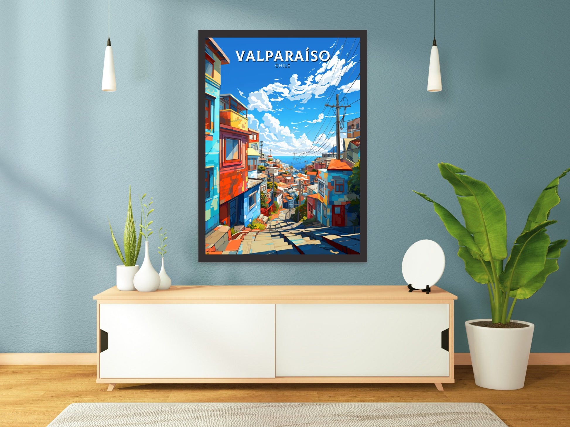 Valparaíso Travel Print | Valparaíso Travel Poster | Valparaíso Design | Valparaíso Wall Art | Valparaíso Painting | Chile Poster | ID 868