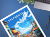 Valparaíso Travel Print | Valparaíso Travel Poster | Valparaíso Design | Valparaíso Wall Art | Valparaíso Painting | Chile Poster | ID 868