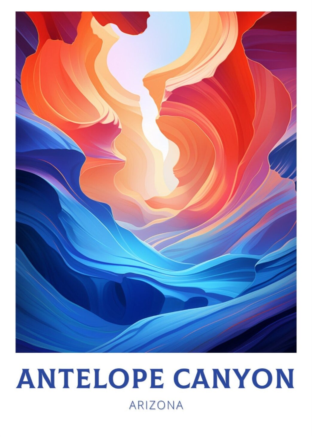North AmericaANTELOPE CANYON TRAVEL POSTER - ARIZONA ARTWORK
