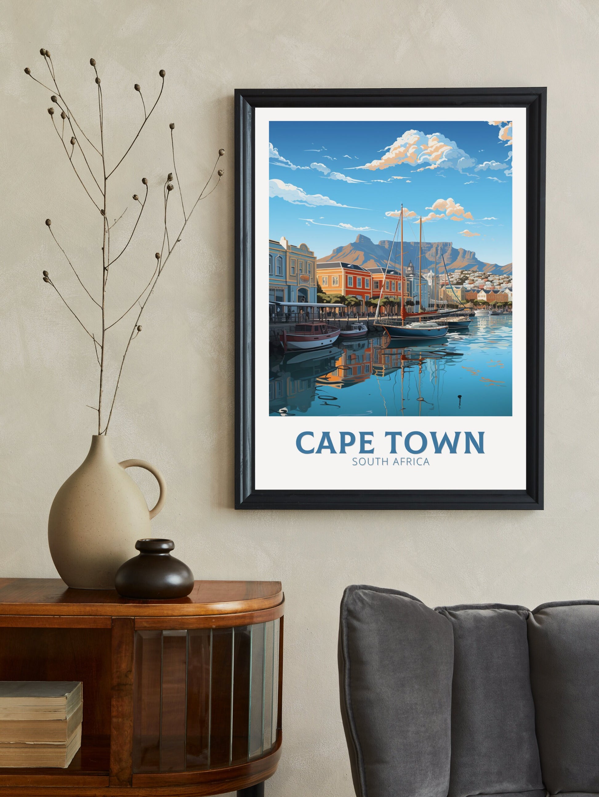 Cape Town Travel Print | Cape Town Travel Poster | South Africa Wall Art | Africa Print | Cape Town Travel Poster | Cape Town Art | ID 869