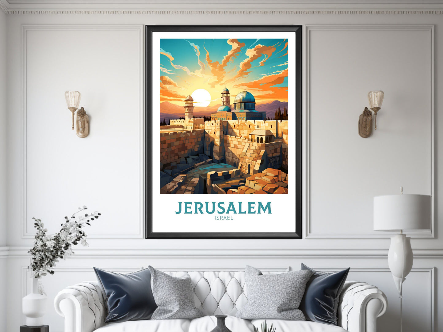 Jerusalem Travel Print | Jerusalem Illustration | Jerusalem Wall Art | Jerusalem Print | Jerusalem Poster | Wailing Wall Poster | ID 870