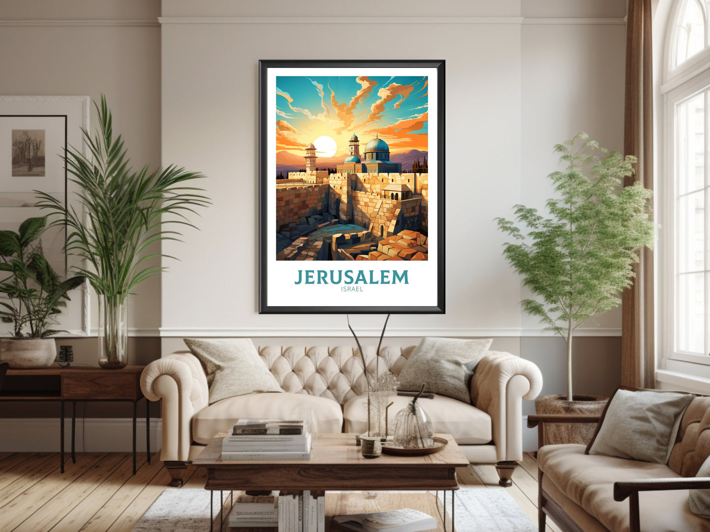 Jerusalem Travel Print | Jerusalem Illustration | Jerusalem Wall Art | Jerusalem Print | Jerusalem Poster | Wailing Wall Poster | ID 870