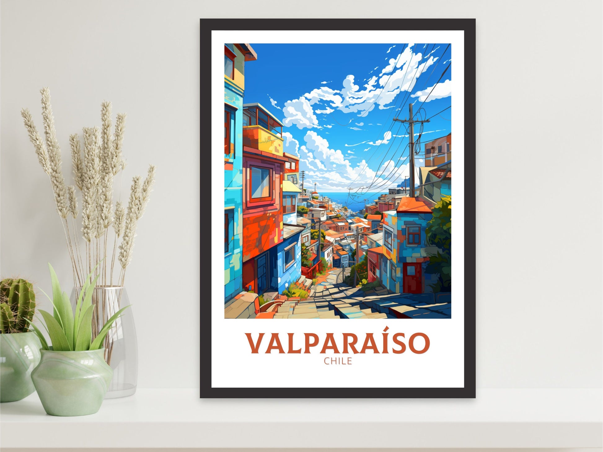 Valparaíso Travel Poster | Valparaíso Travel Print | Valparaíso Design | Valparaíso Wall Art | Valparaíso Painting | Chile Print | ID 874