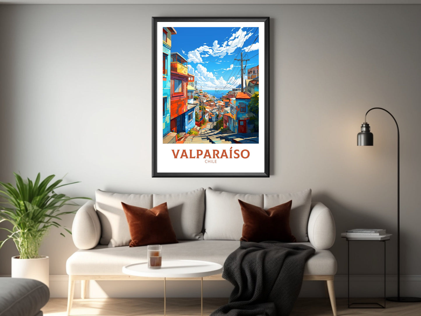 Valparaíso Travel Poster | Valparaíso Travel Print | Valparaíso Design | Valparaíso Wall Art | Valparaíso Painting | Chile Print | ID 874