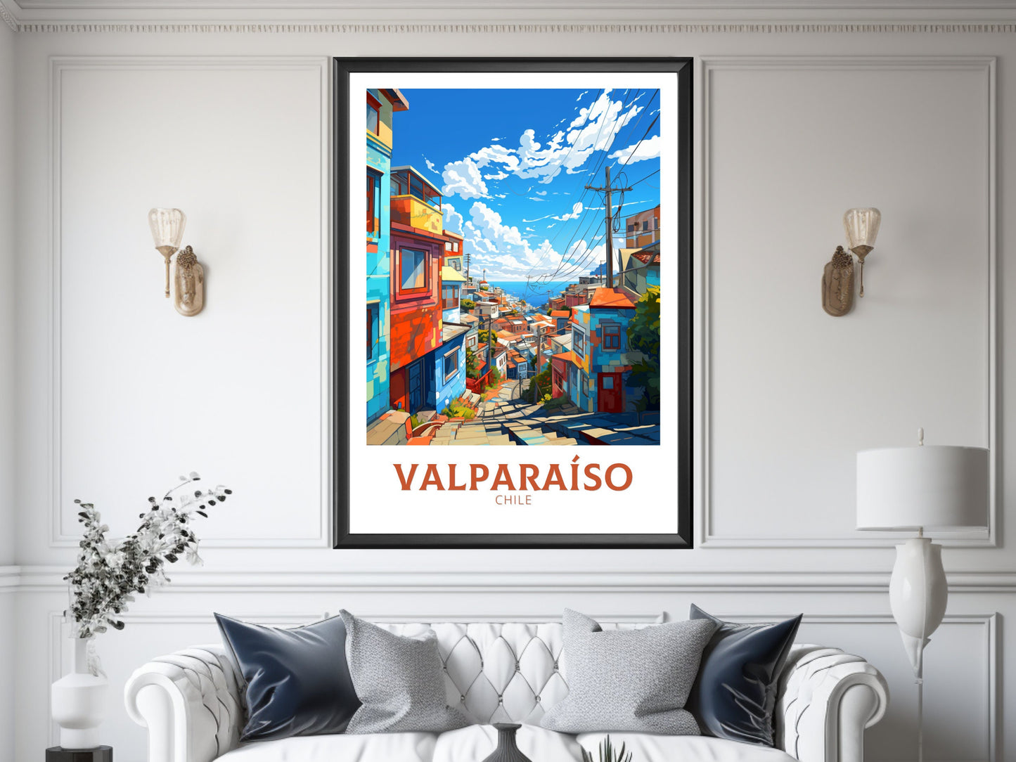 Valparaíso Travel Poster | Valparaíso Travel Print | Valparaíso Design | Valparaíso Wall Art | Valparaíso Painting | Chile Print | ID 874