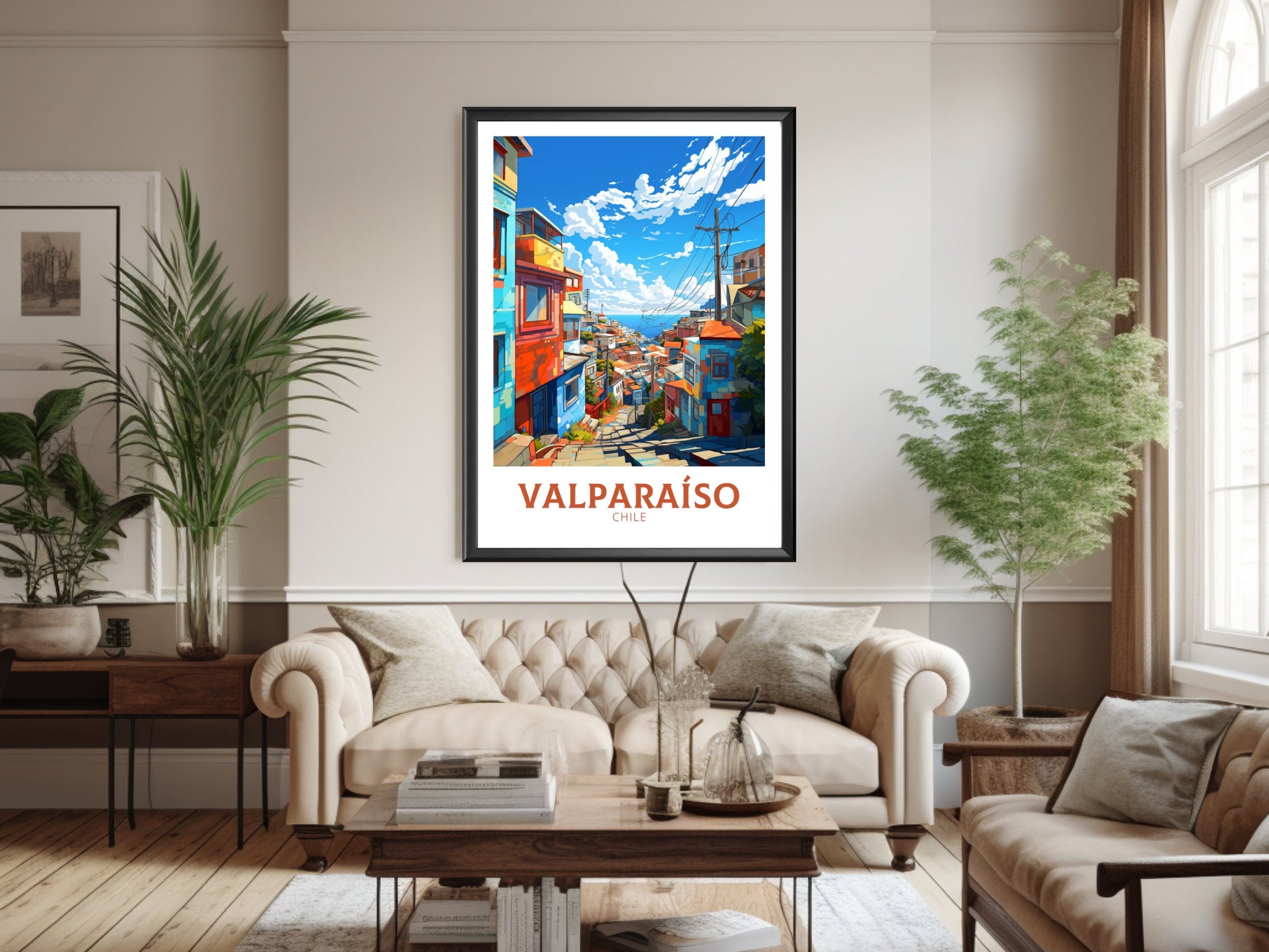 Valparaíso Travel Poster | Valparaíso Travel Print | Valparaíso Design | Valparaíso Wall Art | Valparaíso Painting | Chile Print | ID 874