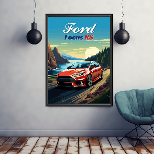 Ford Focus RS Print, 2010s Car Print, Ford Focus RS Poster, Car Print, Car Poster, Car Art, American Car Print, Performance Car Print