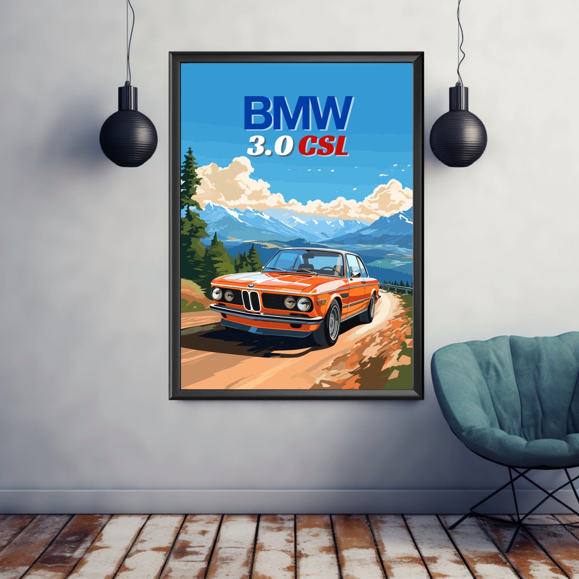 BMW 3.0 CSL Print, 1970s Car