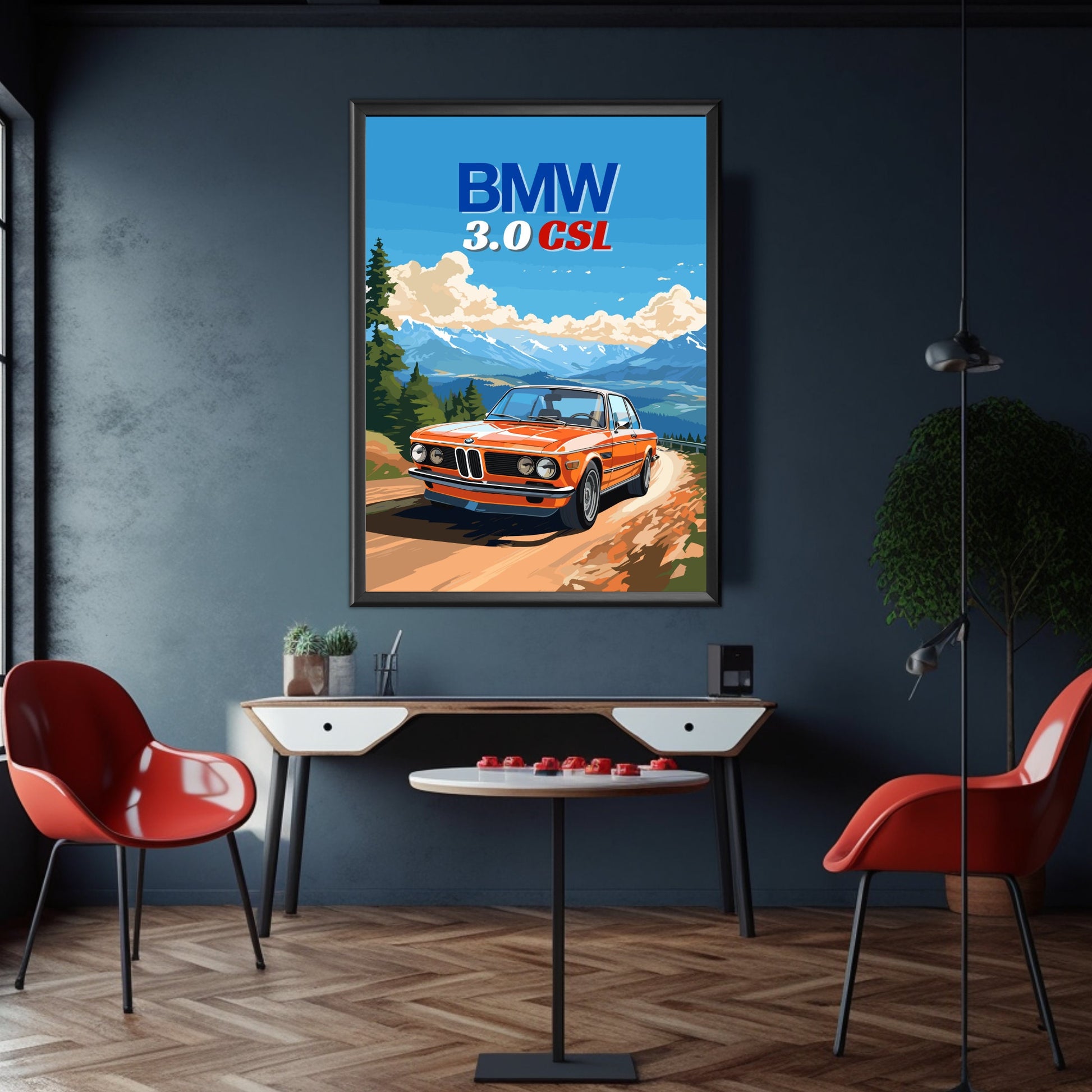 BMW 3.0 CSL Print, 1970s Car