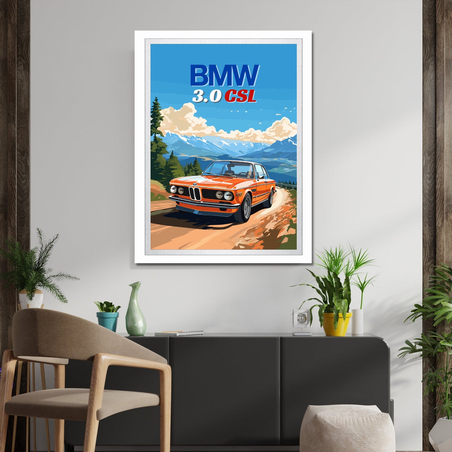 BMW 3.0 CSL Print, 1970s Car