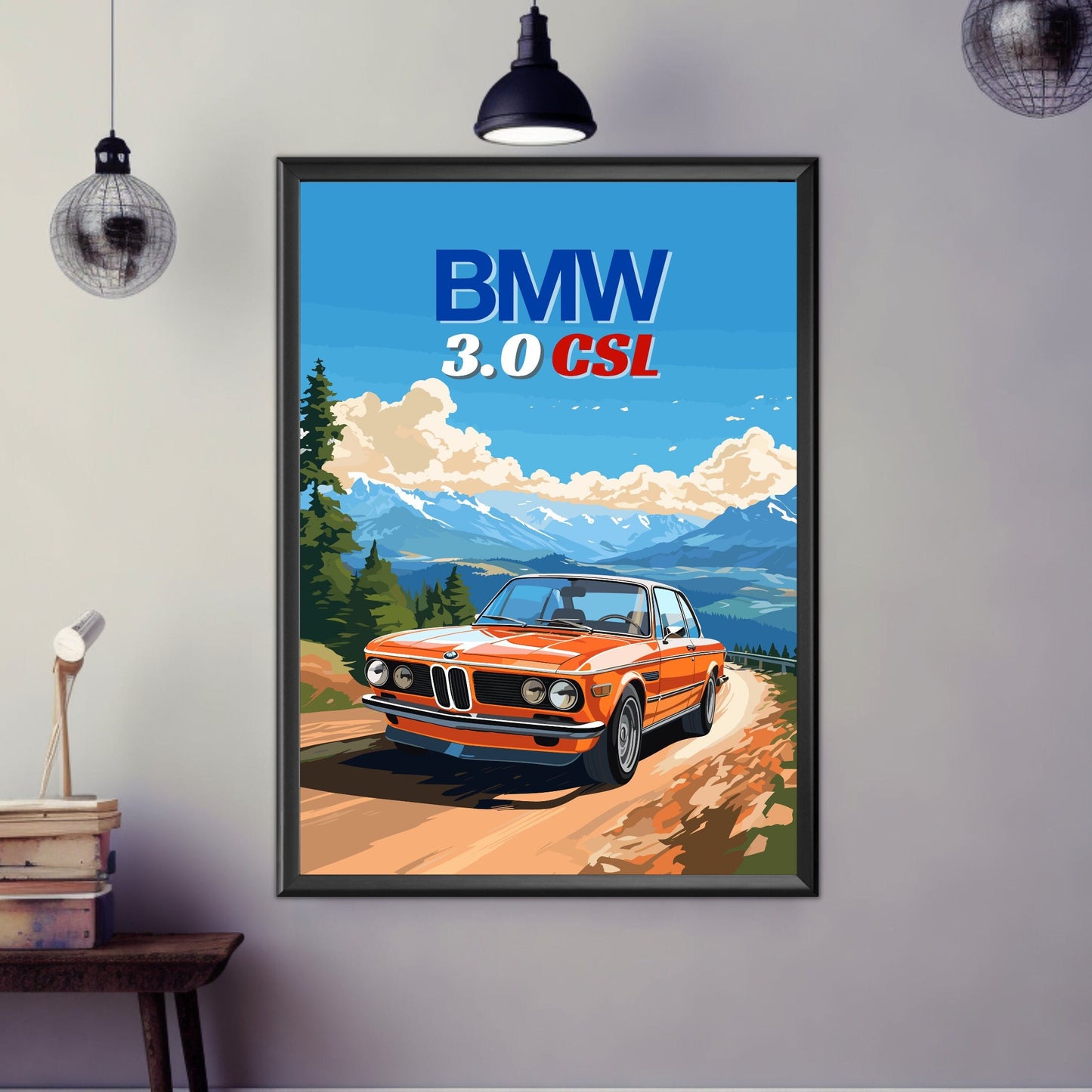 BMW 3.0 CSL Print, 1970s Car