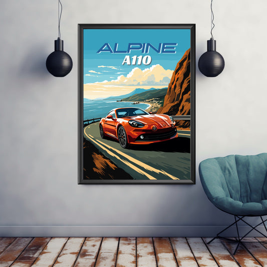 Alpine A110 Poster, Car Print, Alpine A110 Print, 2020s Car Print, Car Poster, Car Art, Modern Classic Car Print, Supercar Print