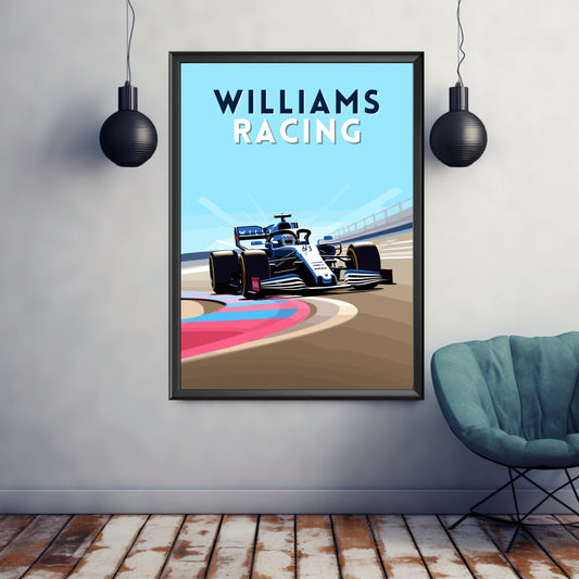 Williams FW43 Print, Williams FW43 Poster, Car Print, Car Poster, Car Art, Formula 1 Print, Formula 1 Poster, Williams Racing