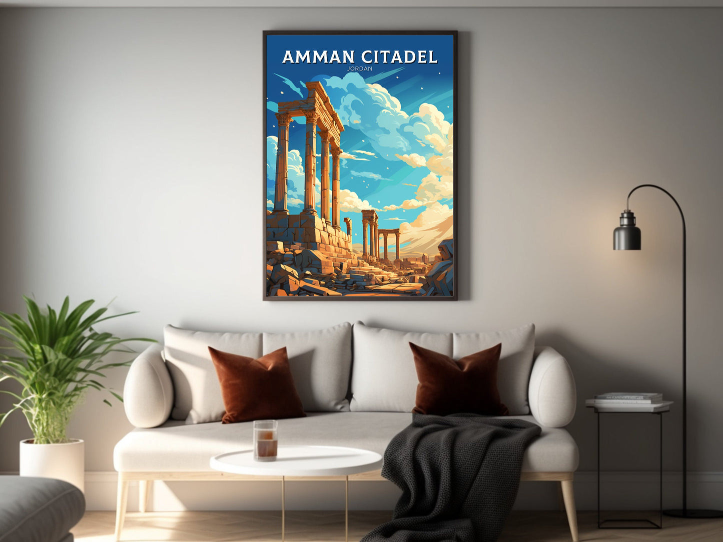 Amman Citadel Print | Amman Citadel Illustration | Amman Citadel Poster | Jordan Print | Jordan Poster | Jordan Wall Art | ID 878