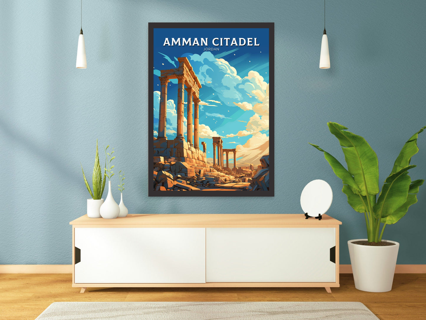 Amman Citadel Print | Amman Citadel Illustration | Amman Citadel Poster | Jordan Print | Jordan Poster | Jordan Wall Art | ID 878