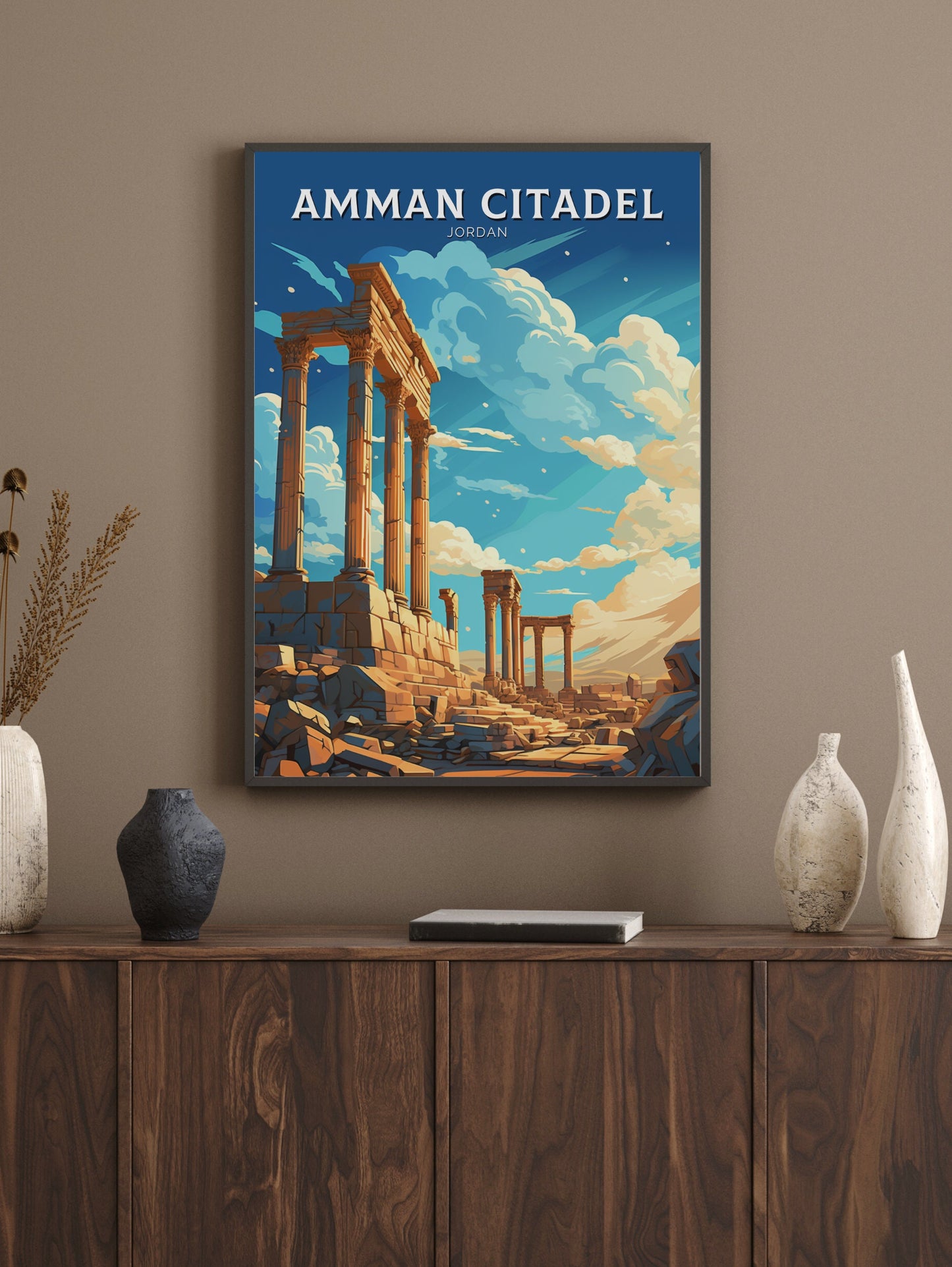 Amman Citadel Print | Amman Citadel Illustration | Amman Citadel Poster | Jordan Print | Jordan Poster | Jordan Wall Art | ID 878